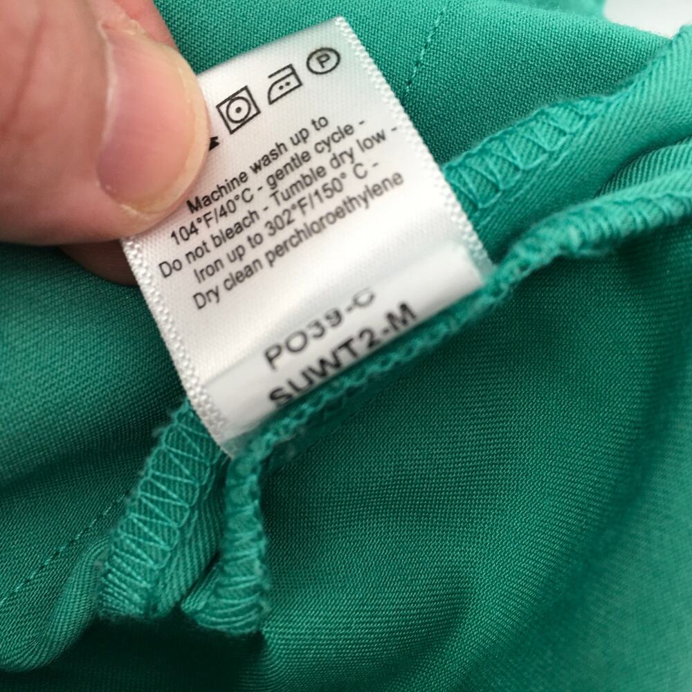 Mandala 6 pocket Scrub Top Medium M Green V Neck Nursing Healthcare Surgical - Picture 5 of 6